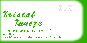 kristof kuncze business card